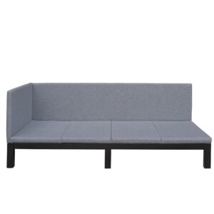 Merax, Gray Upholstered Daybed/Sofa Frame/Wood Floor Linen Cover Mattress/Futon Sleeper Beds, Twin Size