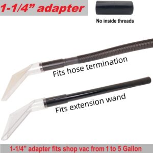 TunaMax Universal Work with All Shop Vacs with 2-1/2" & 1-7/8" &1-1/4" Three Adapters Extractor Attachment for Upholstery & Carpet Cleaning & Auto Detailing