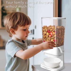 Conworld Cereal Dispenser, Cereal Containers Storage, Big Cereal Dispenser Countertop - Not Easy to Crush Food, Cereal Container For Pantry Organization And Storage (White, 2Pcs