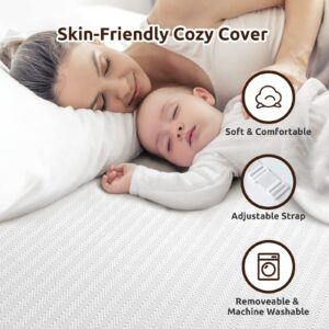 UniPon 2 Inch Gel-Infused Memory Foam Mattress Topper for King Size Bed, Ventilated Bed Foam Topper for Back Pain and Pressure Relief, High-Density Cooling Mattress Pad with Removable & Soft Cover