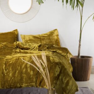 Labhanshi Velvet Duvet Cover (Lime Green, Queen 90x90 Inch)