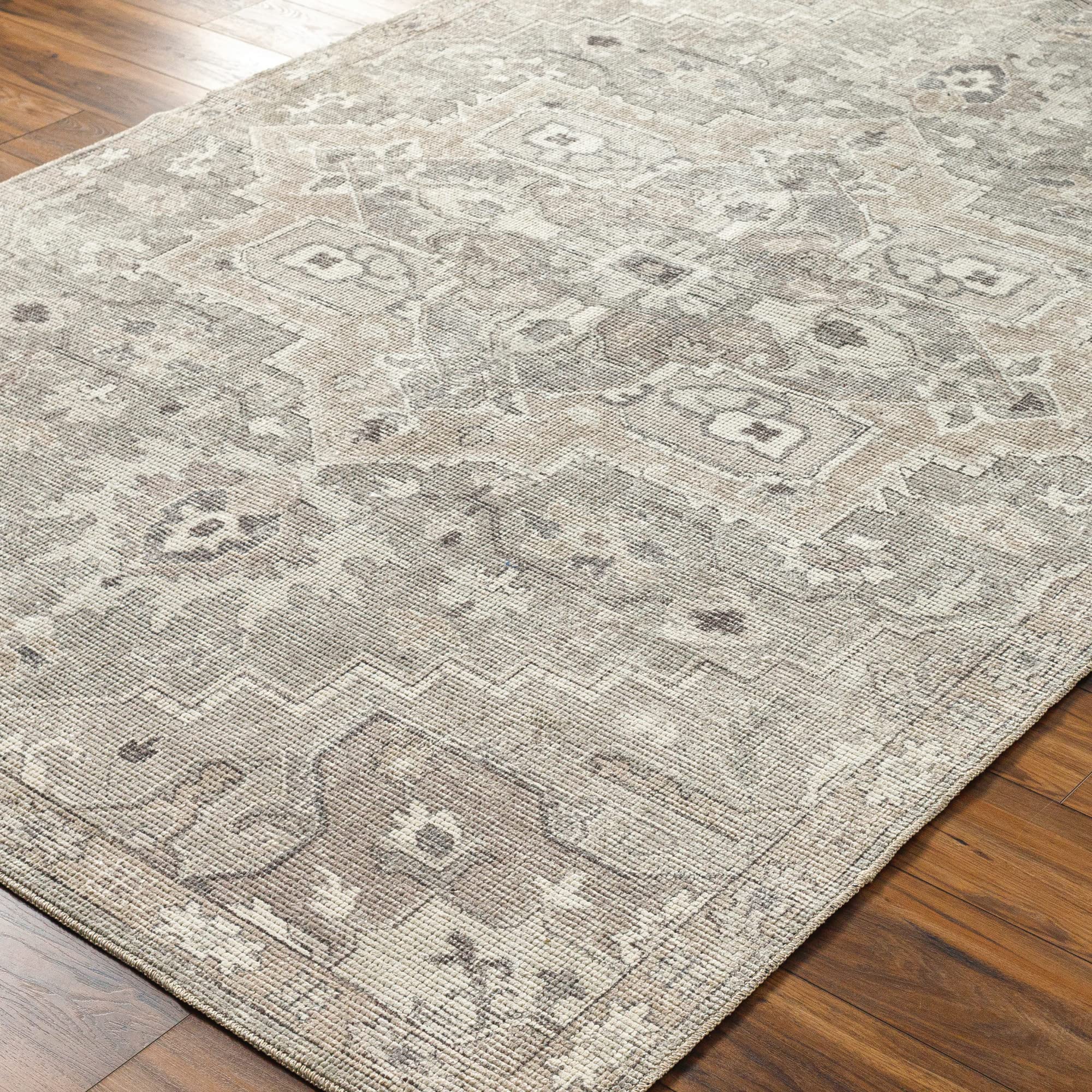 Livabliss x Becki Owens Elle Medallion Area Rug , 7'10" x 10', Light Grey