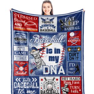 Punofell Christmas Baseball Gifts for Boys 8-12 - Baseball Gifts for Men for All Ages- Gifts for Boys Who Love Baseball Blanket- Baseball Player/Lover Gift - Baseball Team/Fan Gifts Blanket 50" x 60"