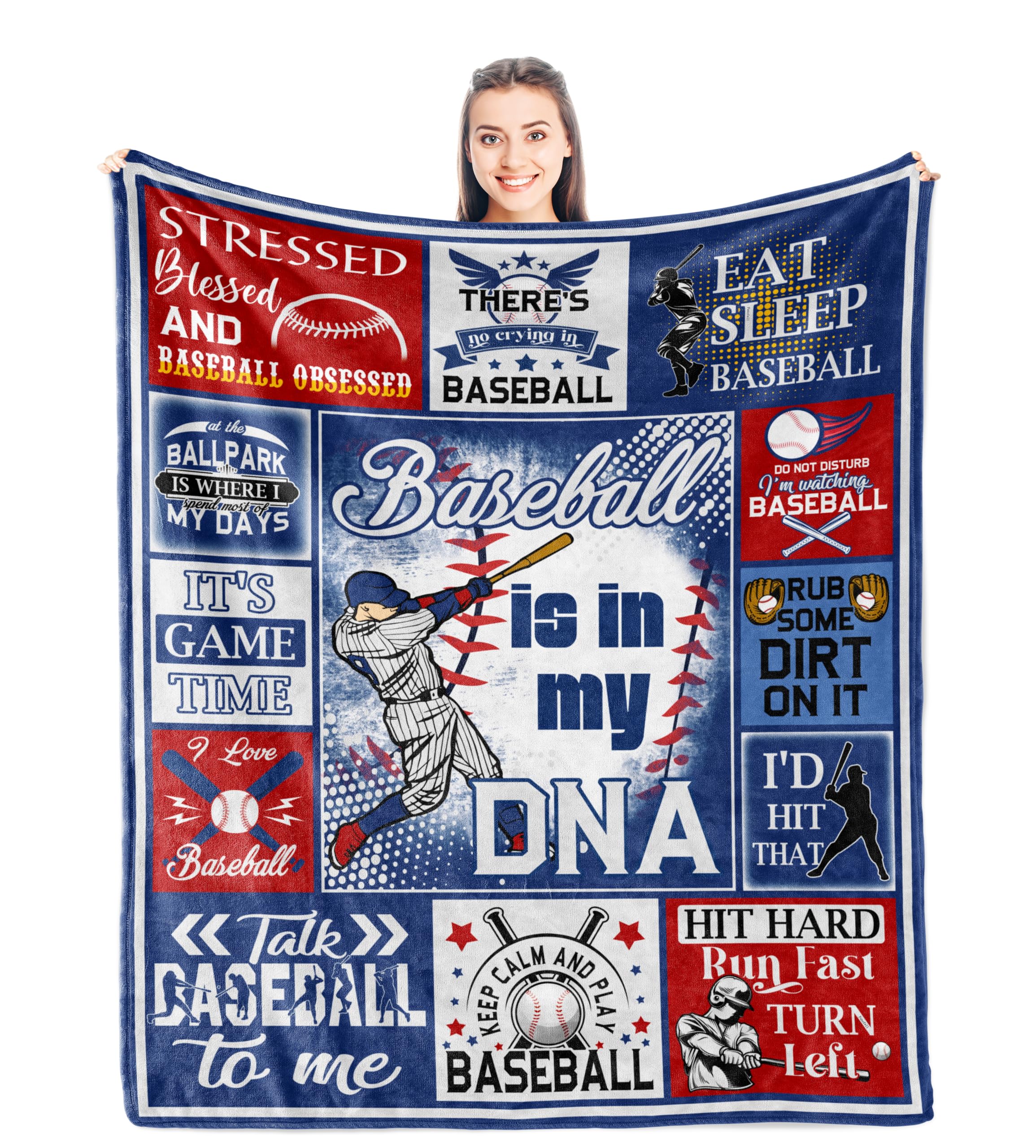 Punofell Christmas Baseball Gifts for Boys 8-12 - Baseball Gifts for Men for All Ages- Gifts for Boys Who Love Baseball Blanket- Baseball Player/Lover Gift - Baseball Team/Fan Gifts Blanket 50" x 60"