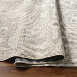 Livabliss x Becki Owens Elle Medallion Area Rug , 7'10" x 10', Light Grey