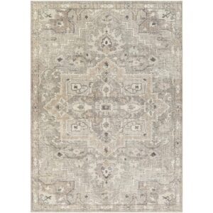 Livabliss x Becki Owens Elle Medallion Area Rug , 7'10" x 10', Light Grey