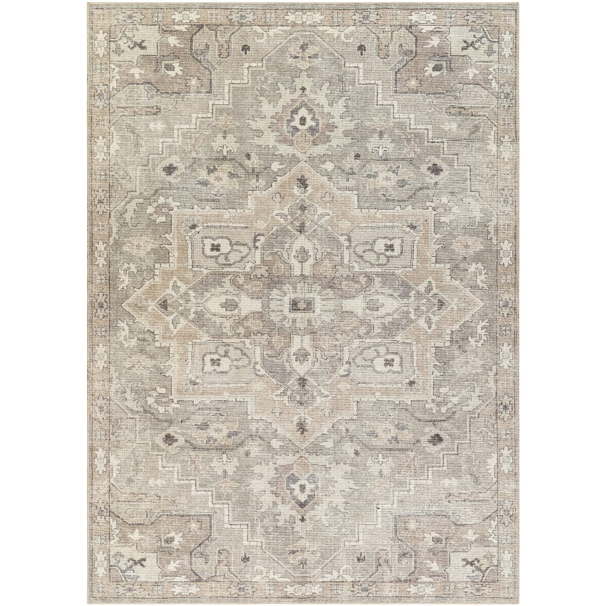 Livabliss x Becki Owens Elle Medallion Area Rug , 7'10" x 10', Light Grey