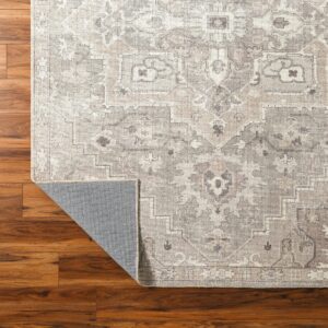 Livabliss x Becki Owens Elle Medallion Area Rug , 7'10" x 10', Light Grey