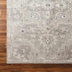 Livabliss x Becki Owens Elle Medallion Area Rug , 7'10" x 10', Light Grey