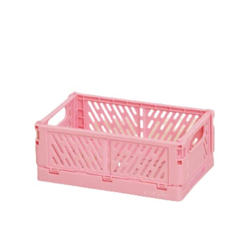 Craftelier - Box for Organisation and Storage of Scrapbooking and other Crafting Materials | Foldable and Stackable Design | Small Size - Open Box Measures 15 x 9,5 x 5,7 cm - Pink Colour