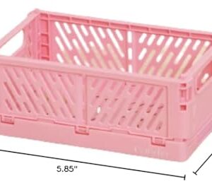 Craftelier - Box for Organisation and Storage of Scrapbooking and other Crafting Materials | Foldable and Stackable Design | Small Size - Open Box Measures 15 x 9,5 x 5,7 cm - Pink Colour