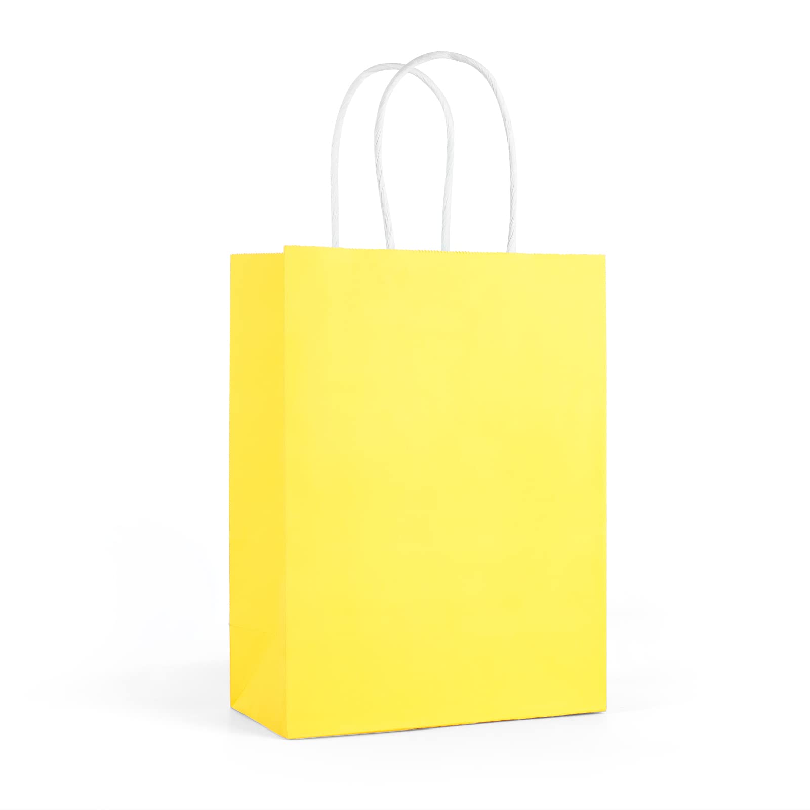 25pcs Paper Bags with Handles. Small Gift Bags Party Favor Bags Goodie Bags Shopping Bags. Yellow Gift Bags with Handles Bulk for Birthday Wedding Retail Business Festivals Arts DIY Crafts 5.9x3.1x8.3