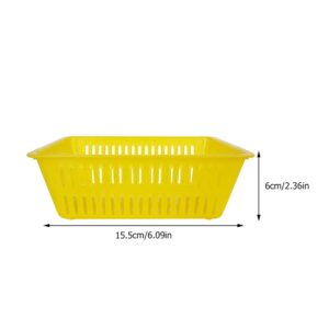 SAFIGLE 10pcs for Bathroom Home Makeup Bin Holder Coins Container Organizer Decorative Plastic Tray Household Storage Modular Baskets Sundries Mini Yellow Desktop Basket Multipurpose Coin