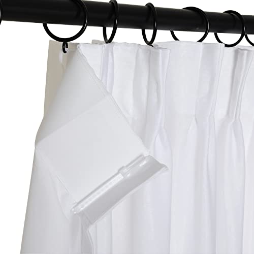 TWOPAGES Luxury Sheer Curtain with Pinch Pleat Top for Living Room Kitchen White Light Filtering Curtain Elegant Window Treatment Panel (1 Panel, 52Wx106L)