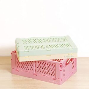 Craftelier - Box for Organisation and Storage of Scrapbooking and other Crafting Materials | Foldable and Stackable Design | Small Size - Open Box Measures 15 x 9,5 x 5,7 cm - Pink Colour