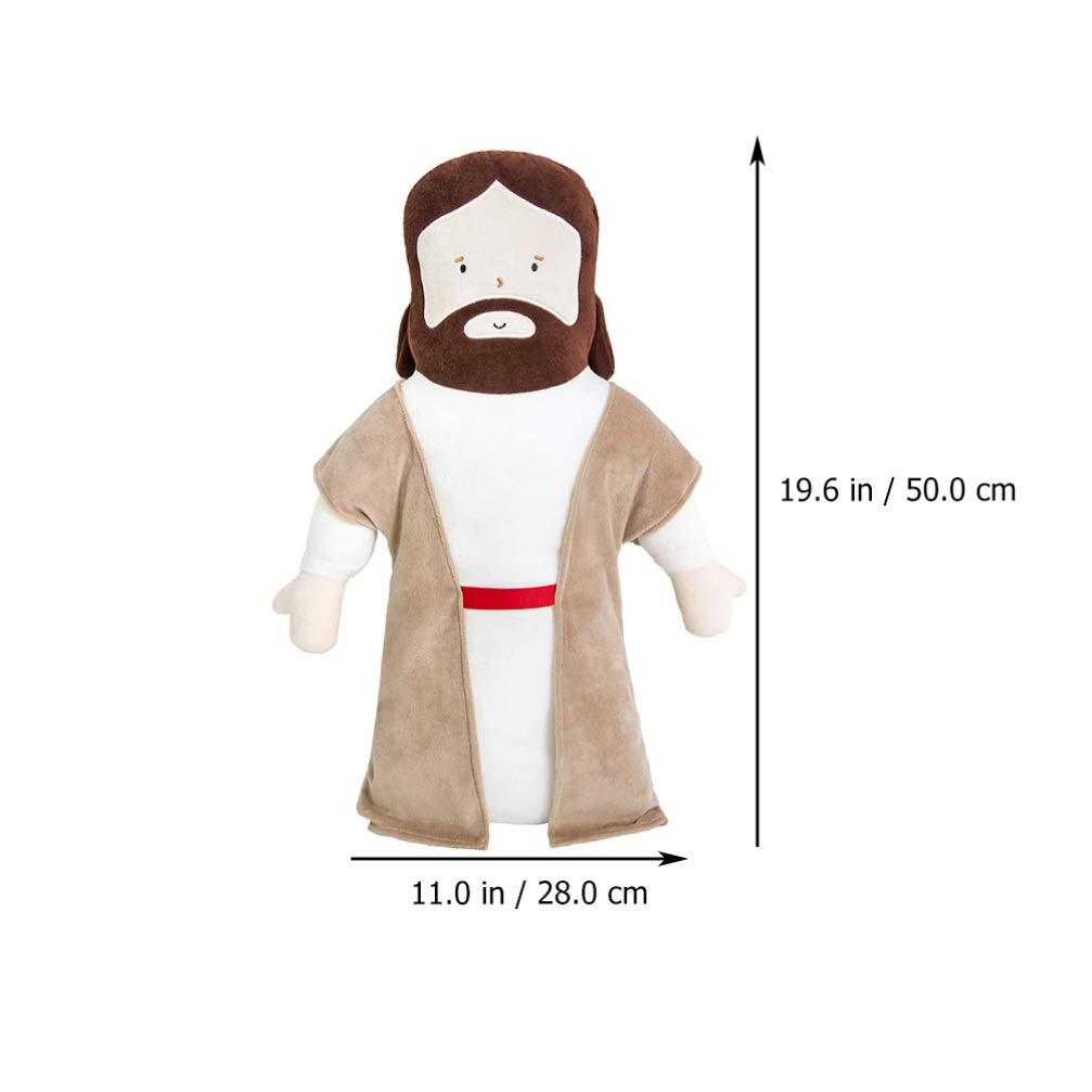 Zerodeko Plush Pillows Jesus Plush Pillow, Comfortable Throw Pillow Jesus Pattern Cushion Pillow Jesus Stuffed Doll Plushie Stuffed Jesus Plush Cushion, 19.6 Inches Kids Pillow