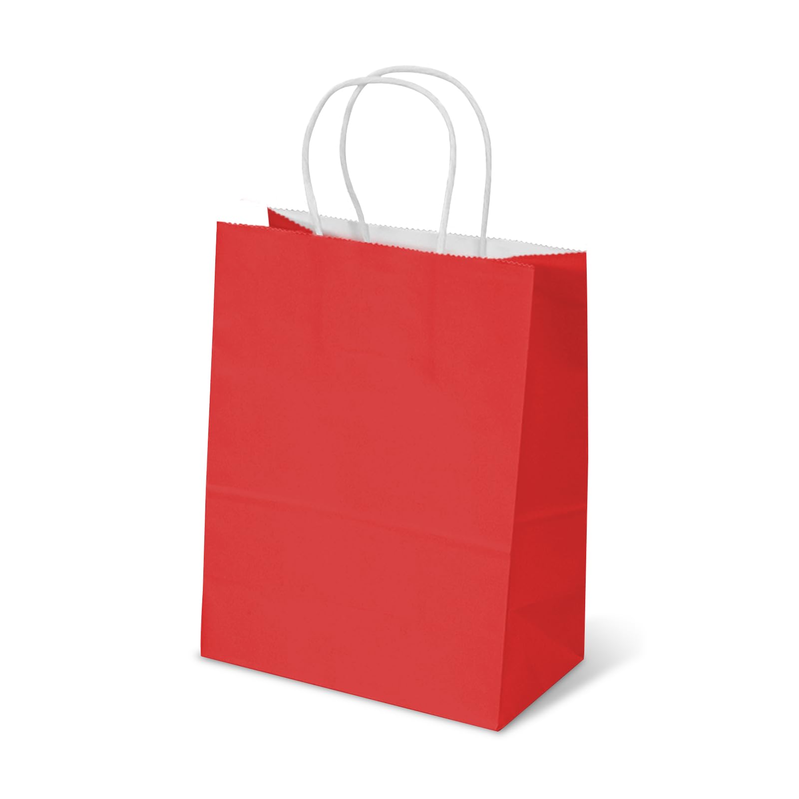 TOWRAP Red Gift Bags 25Pcs 8x4.25x10.5 Inch Medium Kraft Paper Bags with Handles Bulk, Shopping Bags, Party Bags, Retail Bags, Merchandise Bags, Favor Bags