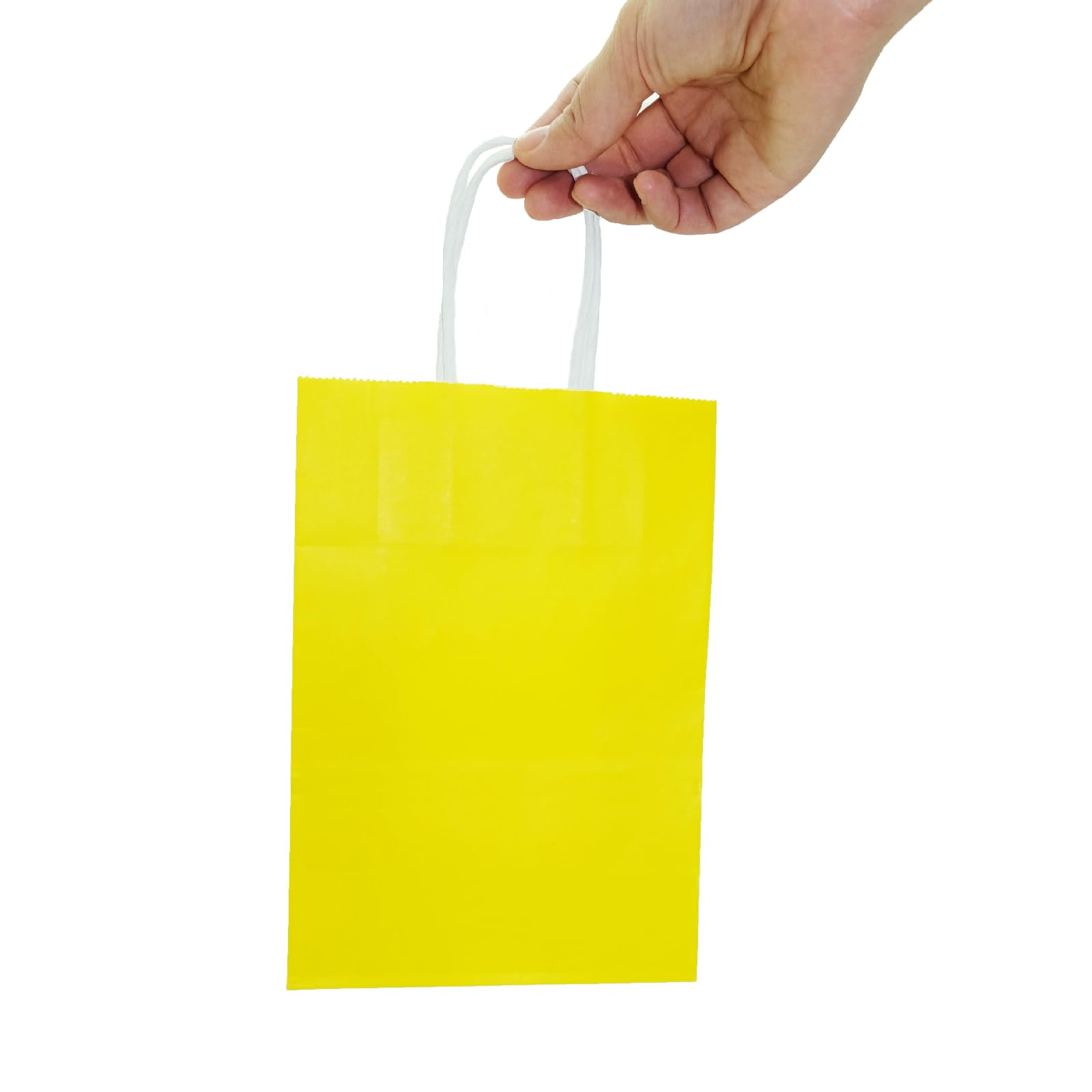 25pcs Paper Bags with Handles. Small Gift Bags Party Favor Bags Goodie Bags Shopping Bags. Yellow Gift Bags with Handles Bulk for Birthday Wedding Retail Business Festivals Arts DIY Crafts 5.9x3.1x8.3