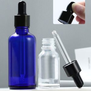 3 Pack 100ml/3.5oz Cobalt Blue Glass Bottles with Glass Eye Droppers Empty Refillable Essential Oils Perfume Dropper Dispenser Sample Travel Makeup Container Storage Vias for Travel Aromatherapy Lab