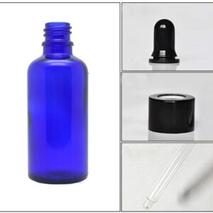 3 Pack 100ml/3.5oz Cobalt Blue Glass Bottles with Glass Eye Droppers Empty Refillable Essential Oils Perfume Dropper Dispenser Sample Travel Makeup Container Storage Vias for Travel Aromatherapy Lab