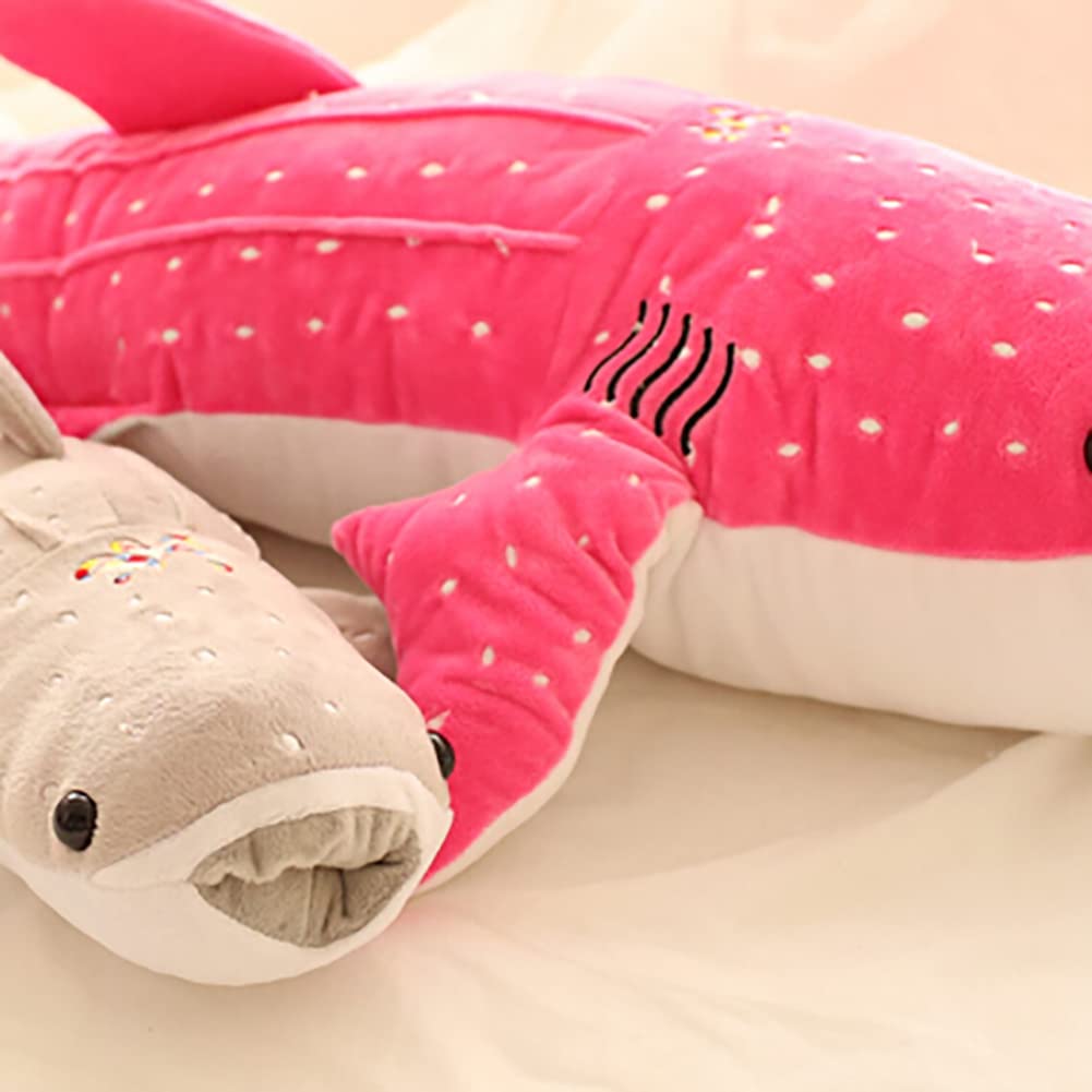 Stuffed Whale Shark Animal Plush Toy Soft Shark Plush Sofa Cushion Back Cushion Hugging Pillow for Kids Adults Birthday Gift Blue 100cm