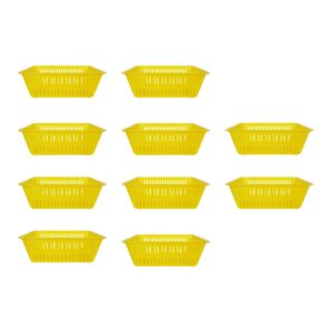 safigle 10pcs for bathroom home makeup bin holder coins container organizer decorative plastic tray household storage modular baskets sundries mini yellow desktop basket multipurpose coin