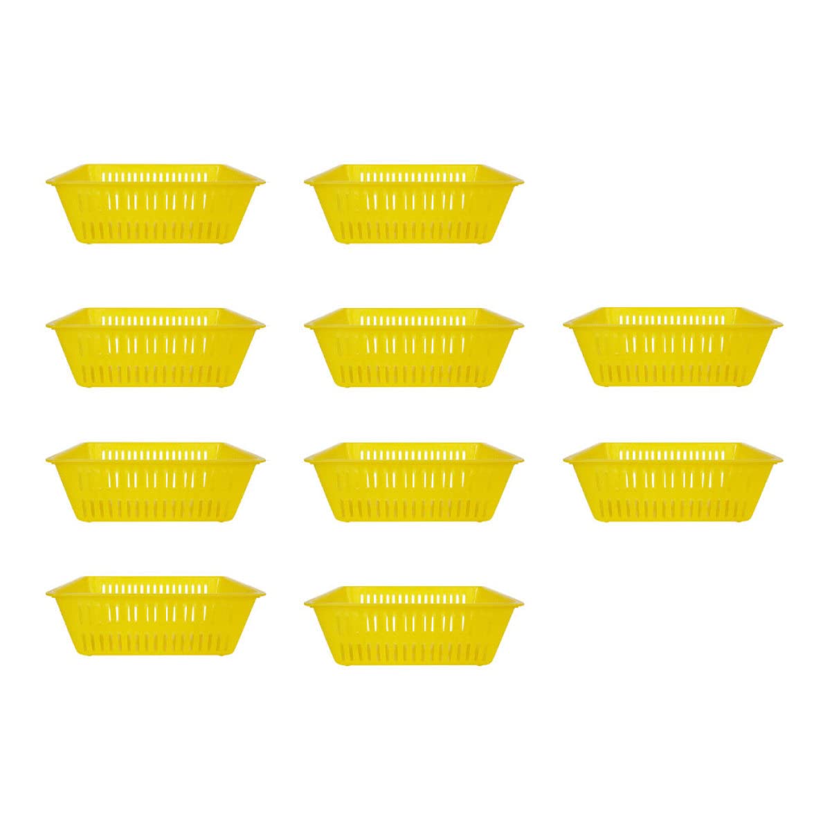 SAFIGLE 10pcs for Bathroom Home Makeup Bin Holder Coins Container Organizer Decorative Plastic Tray Household Storage Modular Baskets Sundries Mini Yellow Desktop Basket Multipurpose Coin