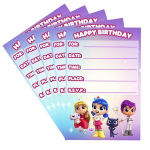 pc 10 invitation cards true and the rainbow kingdom for birthday party.