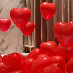 STIMULATE SZXXZZMY 50 6-inch red Heart Balloons Latex，18-inch 10Pcs red Heart Balloons Foil ，42-inch 1Pcs red Love Balloon，Red Petals Kit for Valentines Day,Propose Marriage,Wedding Party.…