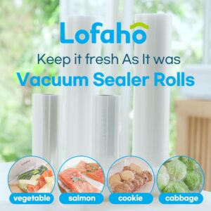 Lofaho Vacuum Sealer Rolls for custom fit airtight food storage, Sous vide, 11"x 16' 1Roll, 8"x20' 1Roll