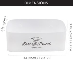 AuldHome Design Laundry Lost and Found Pocket Treasures Holder (White), Magnetic/Wall-Mounted Bin for Lost Coins