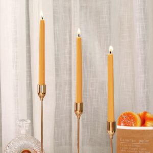 Beeswax Taper Candles, 10 inch Natural Beeswax Tapers Candle Sticks 12 Pack - Unscented and Smokeless - 9 Hours Long Burning Time for Home Decor, Party, Wedding