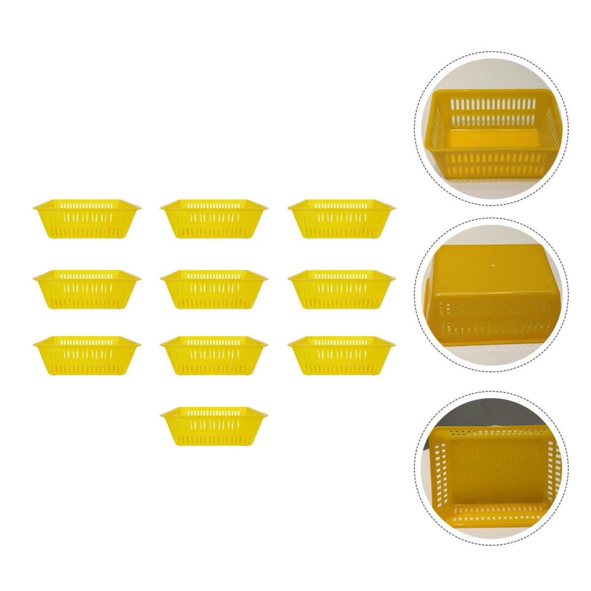 SAFIGLE 10pcs for Bathroom Home Makeup Bin Holder Coins Container Organizer Decorative Plastic Tray Household Storage Modular Baskets Sundries Mini Yellow Desktop Basket Multipurpose Coin