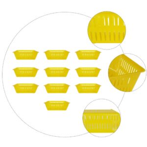 SAFIGLE 10pcs for Bathroom Home Makeup Bin Holder Coins Container Organizer Decorative Plastic Tray Household Storage Modular Baskets Sundries Mini Yellow Desktop Basket Multipurpose Coin