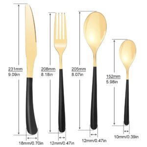 OriGlam Silverware Set, Flatware Cutlery Set, Stainless Steel Kitchen Utensils Set Tableware, Cutlery Set for Home and Restaurant (Pink & Gold)