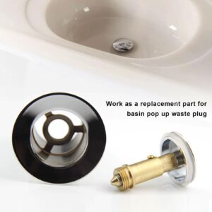 2 x Basin Sink Clicker Pop Up Bolt Basin Bath Sink Drain Click Clack Plug Bolt Spring Brass Push Spring Plug for Most Sink Tub Basin Drain Stopper