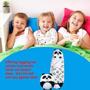 Kids Sleeping Bag ，Soft Animal Travel Camping Sleeping mat with Folding Pillow，nap mat for Toddlers, Boys Girls Animals Sleeping Bag，Panda Sleeping Bag for All Seasons (White Panda)