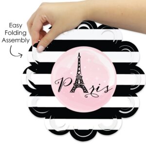 Big Dot of Happiness Paris, Ooh La La - Paris Themed Baby Shower or Birthday Party Round Table Decorations - Paper Chargers - Place Setting for 12