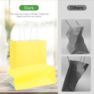 25pcs Paper Bags with Handles. Small Gift Bags Party Favor Bags Goodie Bags Shopping Bags. Yellow Gift Bags with Handles Bulk for Birthday Wedding Retail Business Festivals Arts DIY Crafts 5.9x3.1x8.3