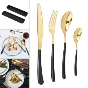 OriGlam Silverware Set, Flatware Cutlery Set, Stainless Steel Kitchen Utensils Set Tableware, Cutlery Set for Home and Restaurant (Pink & Gold)