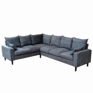 Panana Sectional Sofa Living Room Furniture Set L Shape Couch Linen Fabric for Home Room Decor Bedroom,3 Seater Left Facing Chaise (Grey, 6 Seater Universal Corner Sofa)