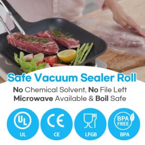 Lofaho Vacuum Sealer Rolls for custom fit airtight food storage, Sous vide, 11"x 16' 1Roll, 8"x20' 1Roll