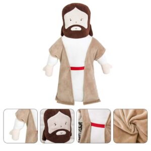 Zerodeko Plush Pillows Jesus Plush Pillow, Comfortable Throw Pillow Jesus Pattern Cushion Pillow Jesus Stuffed Doll Plushie Stuffed Jesus Plush Cushion, 19.6 Inches Kids Pillow