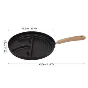 3 in 1 Frying Pan Flat Bottom, Nonstick Frying Skillet, Egg Steak Pan for Home, Kitchen, Dorm, Apartment