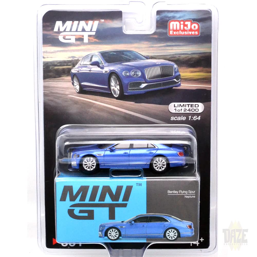 Bentley Flying Spur w/Sunroof Neptune Blue Metallic w/Black Top Ltd Ed to 2400 pcs Worldwide 1/64 Diecast Model Car by True Scale Miniatures MGT00351