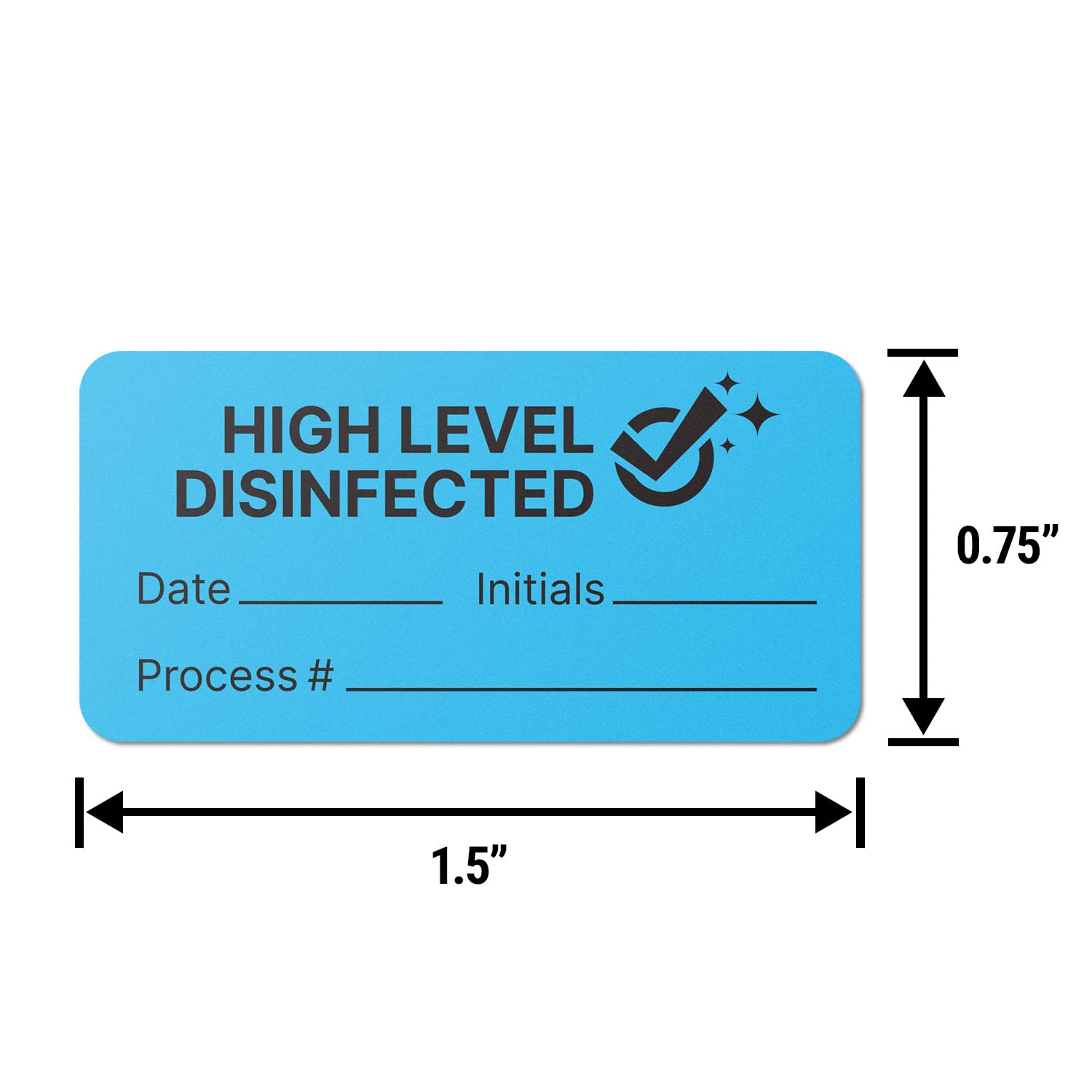 300 Labels - Area Has Been Disinfected by Labels 1.5 x 0.75 inch, Blue Write-in Sanized Checklist Labels for Maids/Car Rentals/House Rentals/Restaurants - 1 Roll