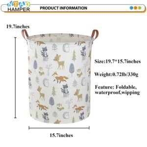 NTAOHAMPER Baby Laundry Hamper,kids laundry Basket,Waterproof Storage Bin for Bedroom,Clothes Organizer Basket,Toys Box,Room Decor(Animal)