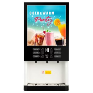 gusohapy 3 Flavors, 3 Cold Drinks And 3 Hot Drinks, Filtered Water Commercial Instant Coffee Milk Tea Machine Commercial Beverage Dispensers Self Cleaning