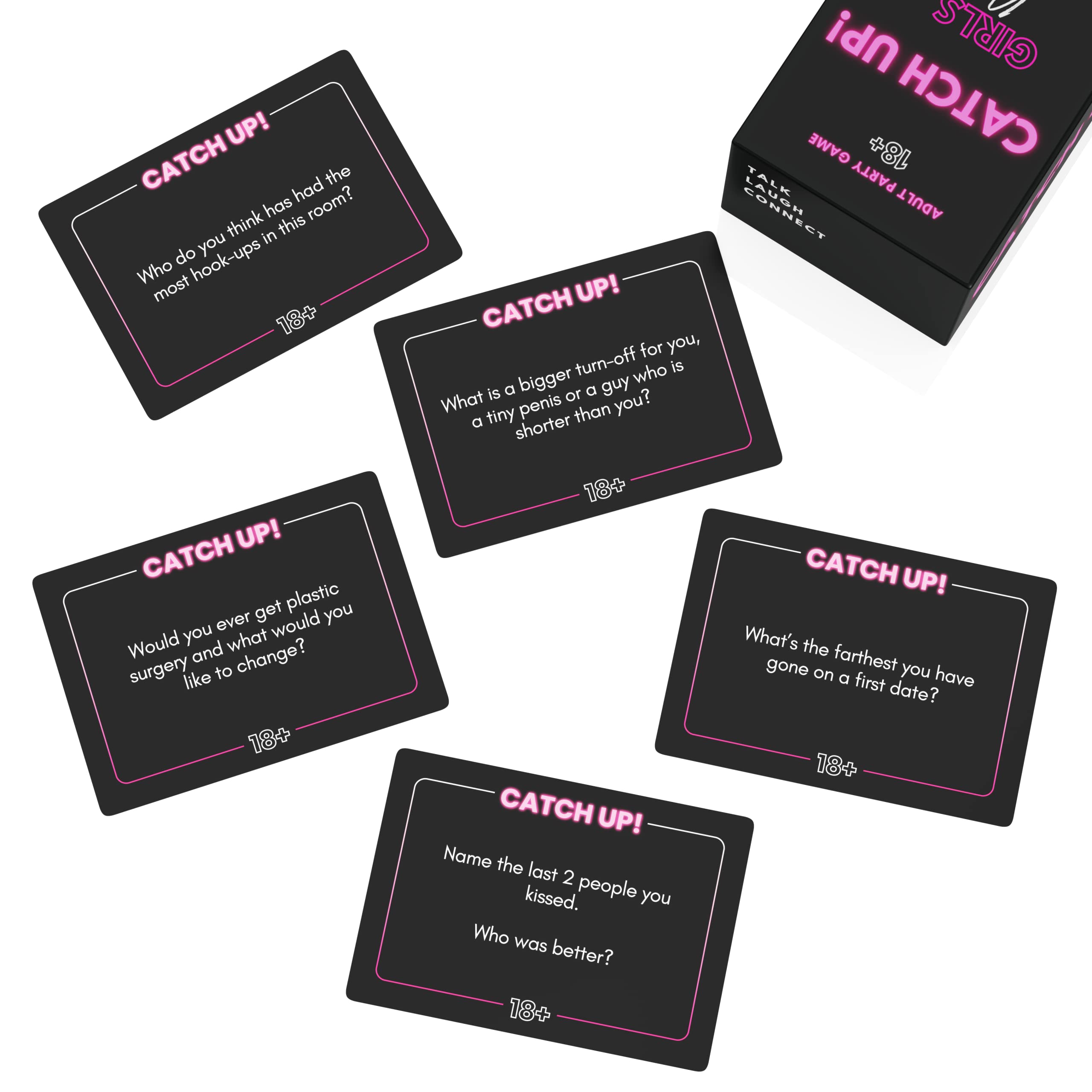 BLY Games Catch Up! Girls Night 18+ Party Game | Spicy Thought Provoking Conversation Starters for Fun Girls Nights, Bachelorette and Birthday Party