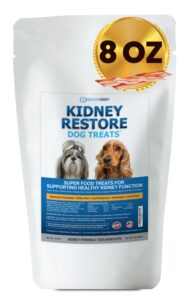 kidney restore bacon dog treats 8oz for canine kidneys low protein dog treats for kidney support for dogs. renal treats for any kidney dog diet